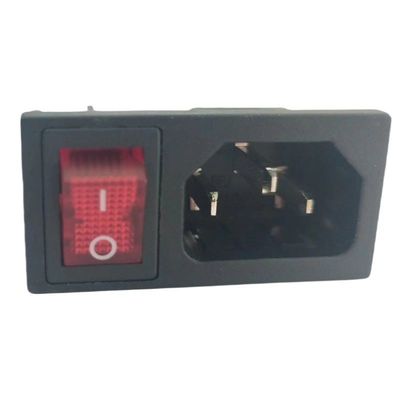15A 250V paneelmontage IEC C14 Inlaat stopcontact met bootvormige schakelaar