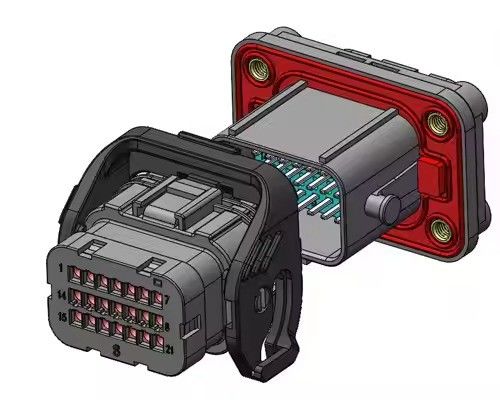 Neopower 32-pin hybride IP67 EV Power & Signal Connector (6x13A Power, 26x5A Signal)