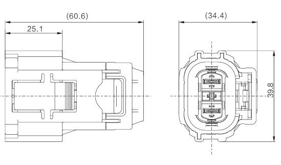 Neopower High-Performance 2 Pin 1000V 40A elektrische connector met HVIL, Poka-Yoke en 360° afscherming
