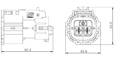 Neopower 2-pins Hoogspannings Elektrische Connector 40A 1000V met HVIL, Poka-Yoke & 360° Afscherming