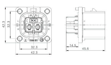 Neopower 2-pins Hoogspannings Elektrische Connector 40A 1000V met HVIL, Poka-Yoke & 360° Afscherming