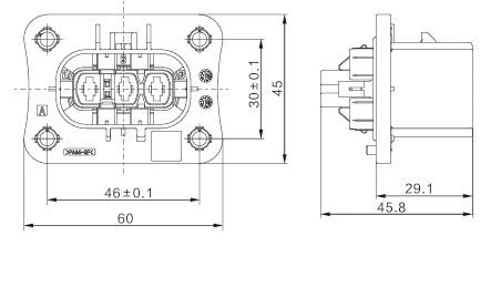 Neopower High-Performance 3-Pin Electrical Connector voor OBC & BDU, 1000V 40A, IP67