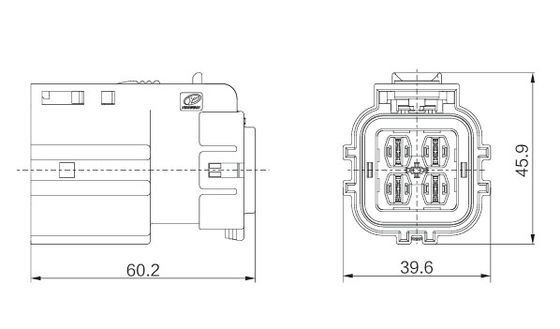 Neopower 4 pin hoogspanningsconnector 40A 1000V voor elektrische voertuigen en industriële toepassingen