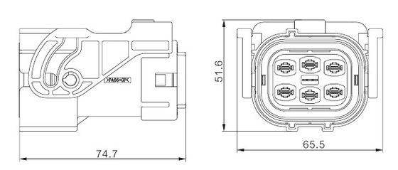 Neopower 1000V High-Voltage 6 Pin Automotive Connector voor OBC & BDU Power Supply