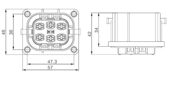 Neopower 1000V High-Voltage 6 Pin Automotive Connector voor OBC & BDU Power Supply