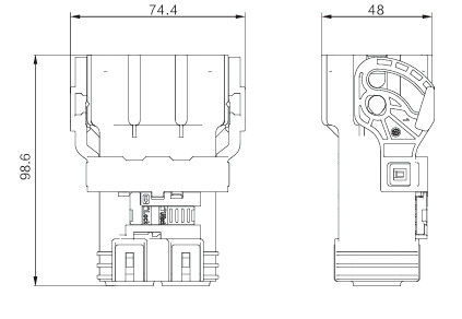 Neopower 2 Pin High Voltage Connector 220A 1000V met HVIL voor EV-batterij en PDU
