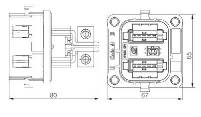 Neopower High Current 300A 1000V Automotive 2 Pin Power Connector met HVIL voor EV-batterijen en motorcontrollers
