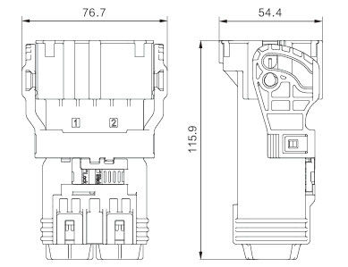 Neopower High Current 300A 1000V Automotive 2 Pin Power Connector met HVIL voor EV-batterijen en motorcontrollers