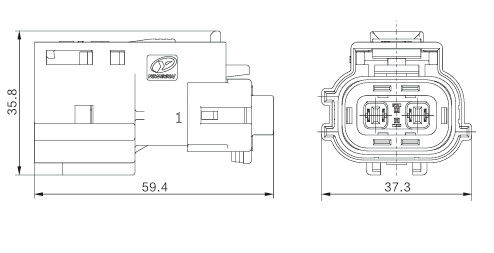 Neopower 2 Pin Hybrid Automotive Connector 24A 800V met HVIL en 360° Shielding
