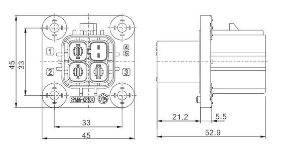 Neopower 800V 40A HVIL 2+1 Pin EV Connector